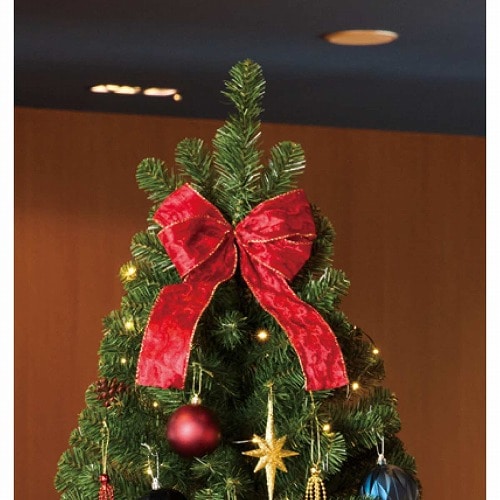 ★58-300-53-3 木製ポット付き クリスマスツリーセット ホリデーハーモニー(高さ210×幅120cm)