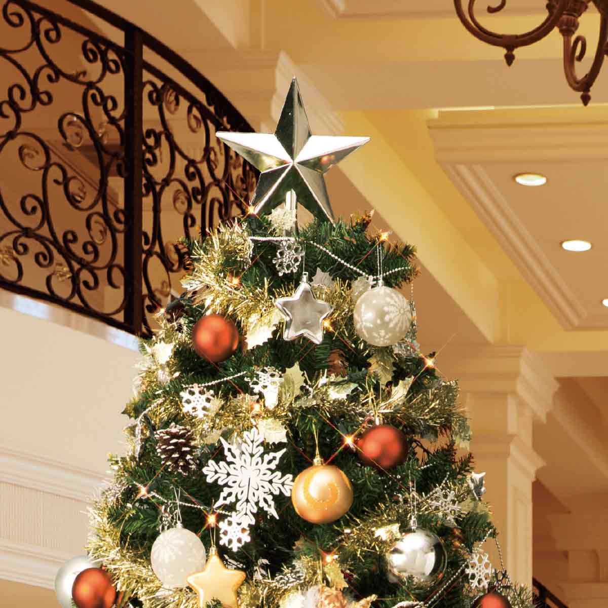 ★58-9-2-5 コンチネンタルクリスマスツリーセット エンジェル高さ300×幅160cm