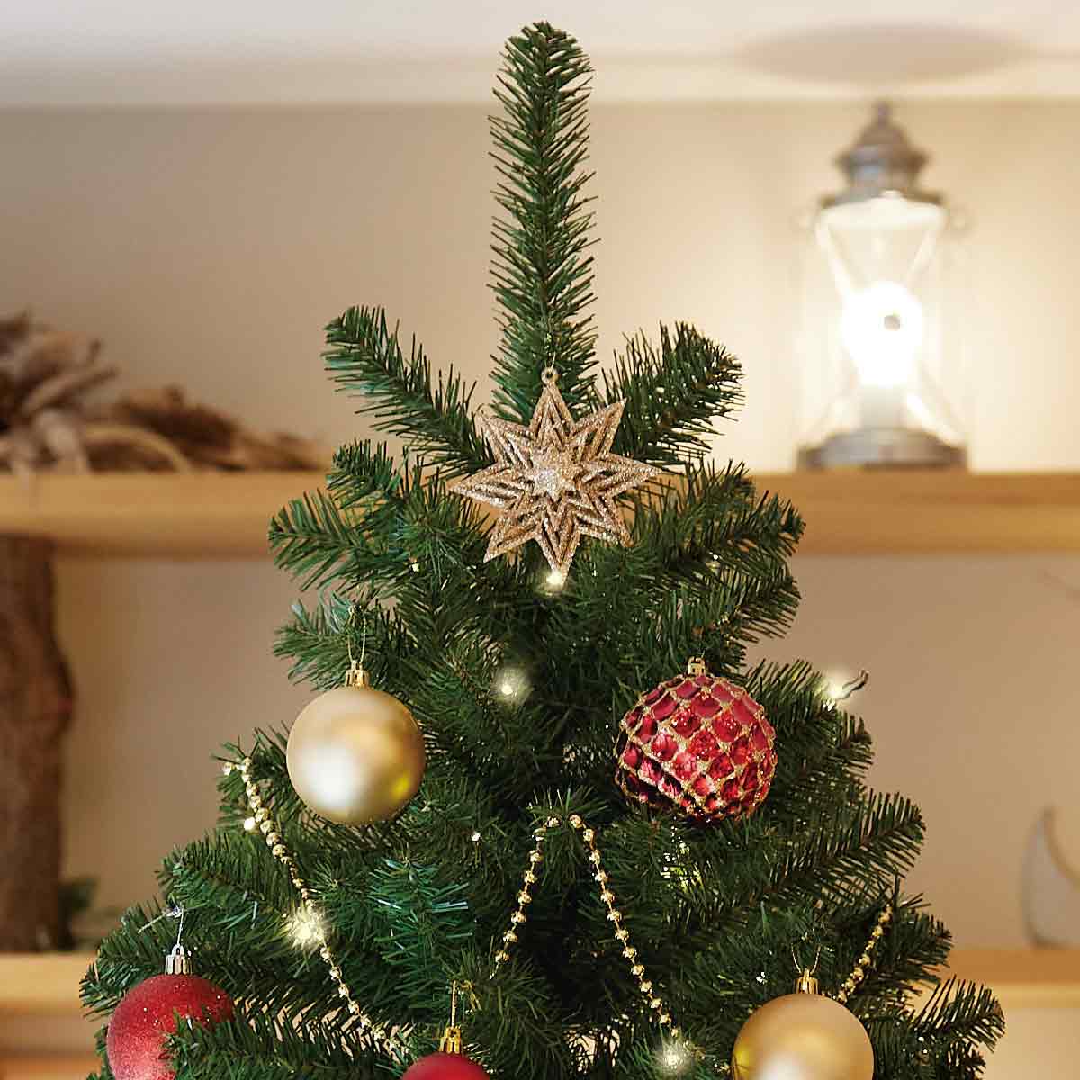 ★58-13-2-2 ウッドポットクリスマスツリーセット レッド高さ180×幅100cm