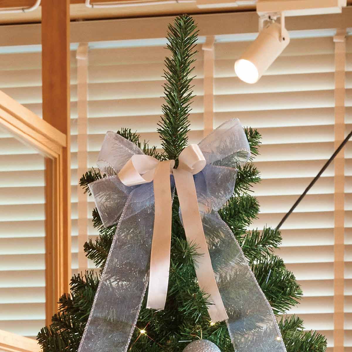 ★58-14-2-4 ウッドポットクリスマスツリーセット アイスブルー高さ240×幅130cm