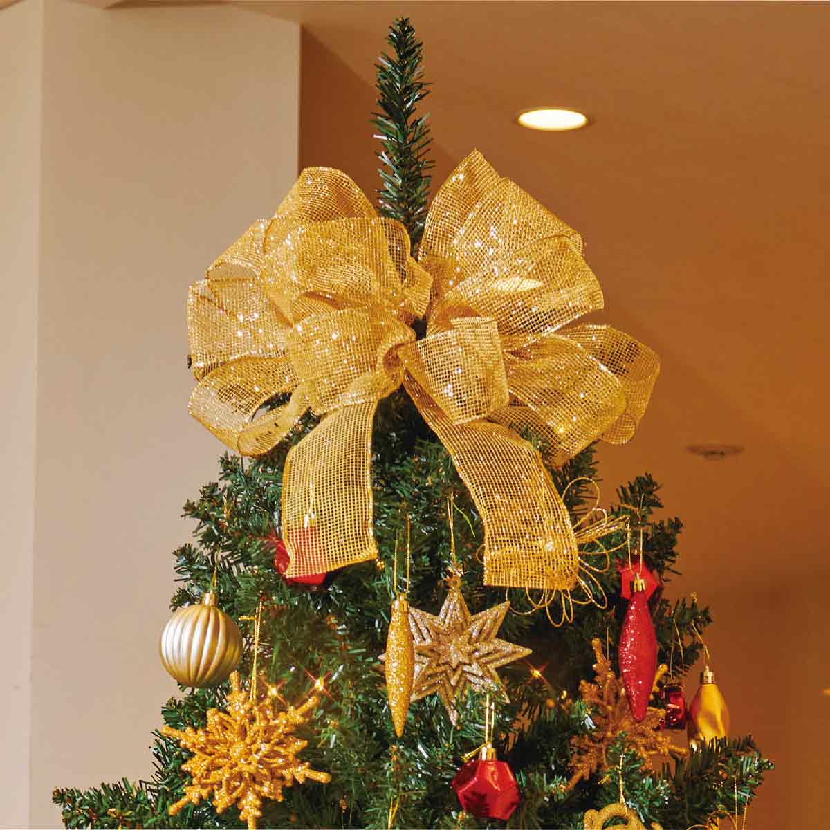 ★58-18-2-2 ゴージャスクリスマスツリーセット ゴールド高さ210×幅121cm