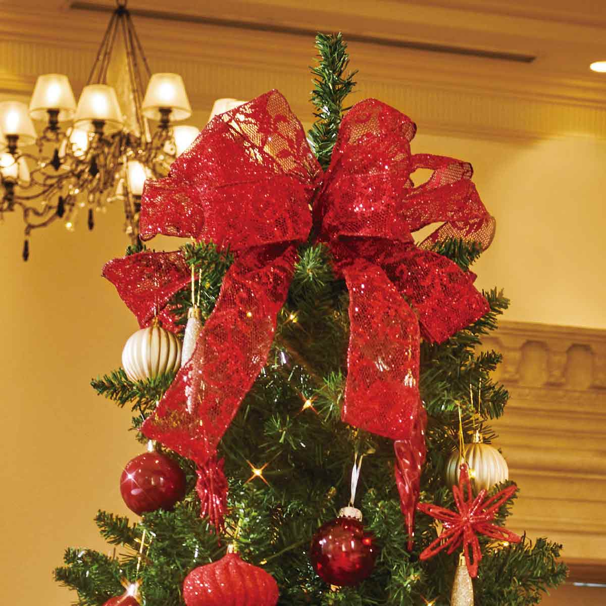 ★58-18-3-3 ゴージャスクリスマスツリーセット レッド高さ240×幅132cm