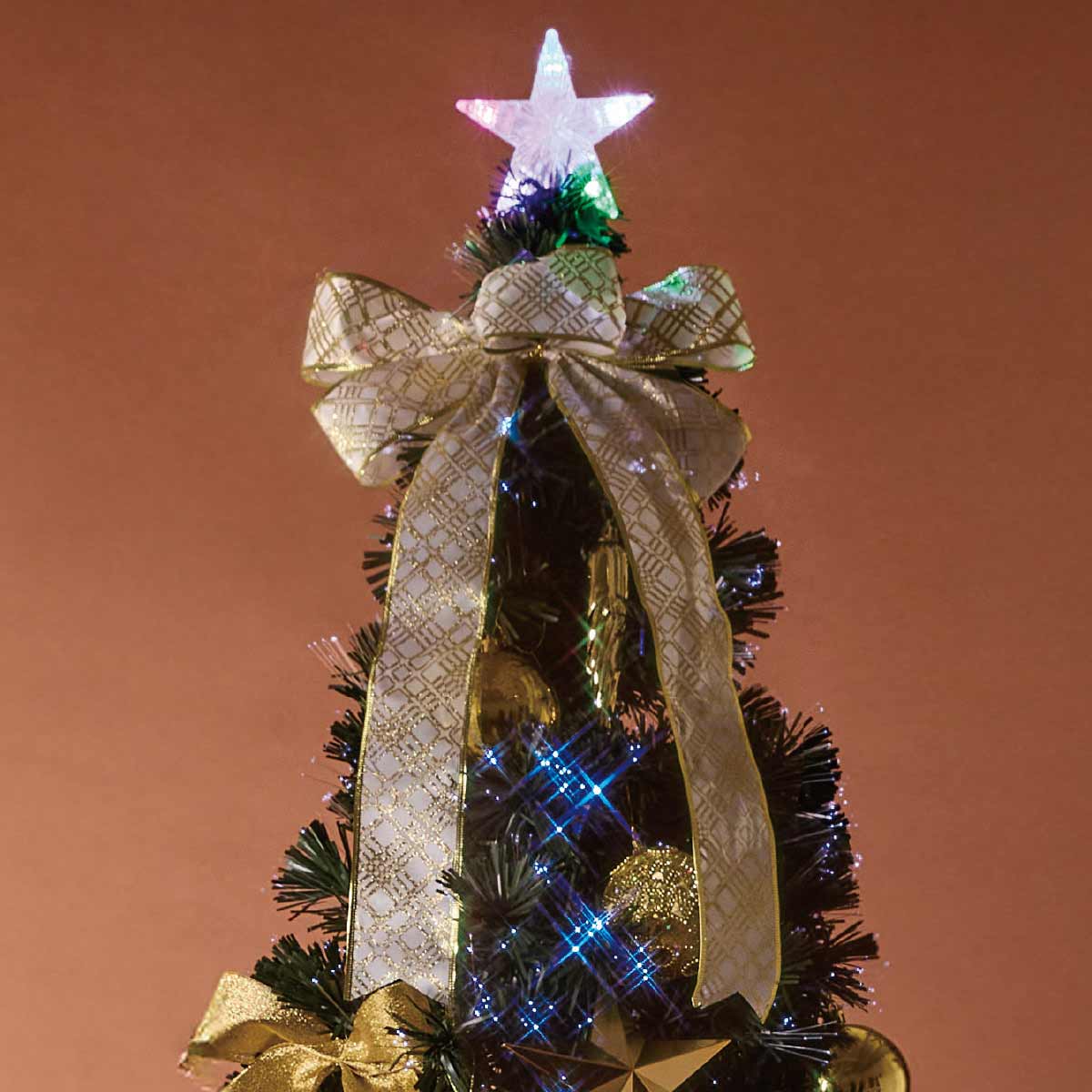 ★58-20-1-1 デコレーションファイバークリスマスツリーセット H240cmゴールド