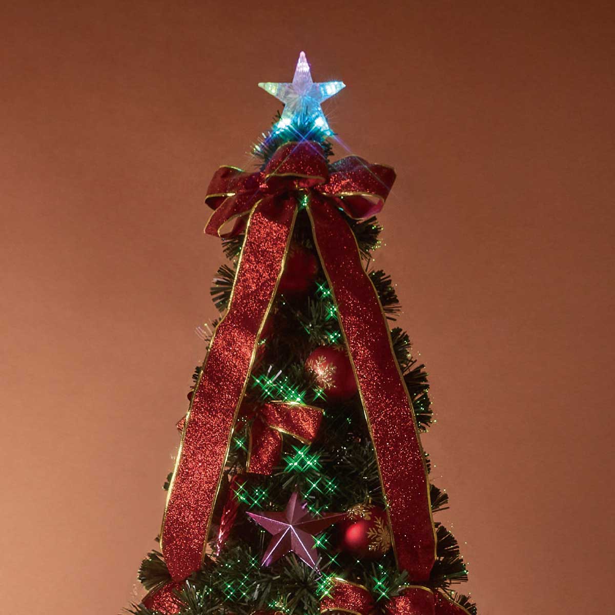 ★58-20-1-2 デコレーションファイバークリスマスツリーセット H240cmレッド