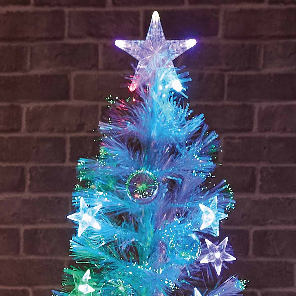 ★58-22-2-4 ホワイトファイバークリスマスツリー レインボースター高さ210×幅90cm