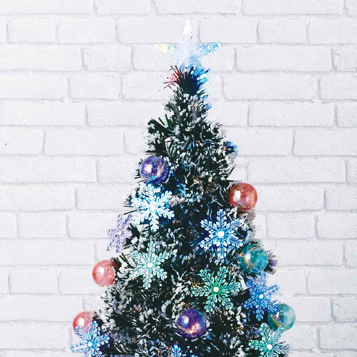 ★58-22-3-1 スノーチップスノーファイバークリスマスツリー高さ120×幅60cm