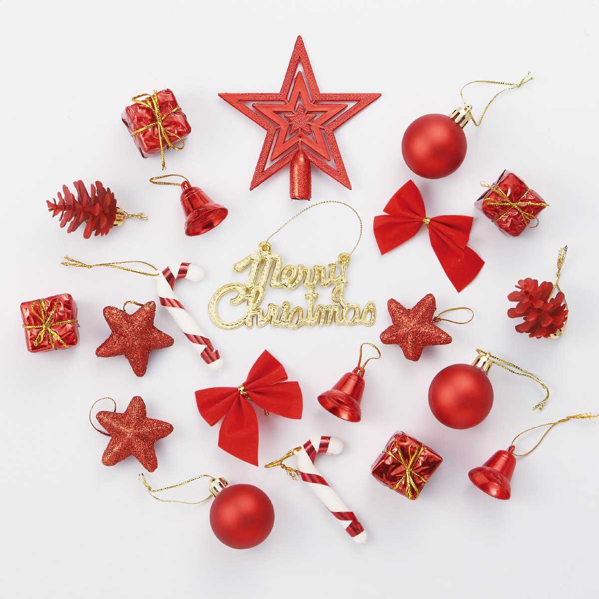 ★58-33-1-7 ミニラップクリスマスツリー オーナメントセット別売オーナメントセットレッド