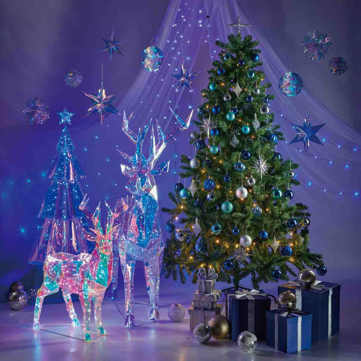 ★58-41-1-2 3個 プレゼントボックスセット(スクエア) 装飾用(ゴールド)