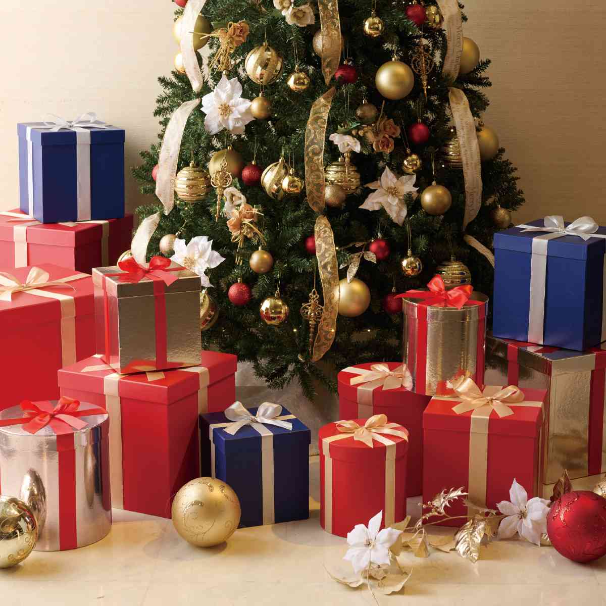 ★58-41-3-1 2個 プレゼントボックスセット 装飾用(レッド)