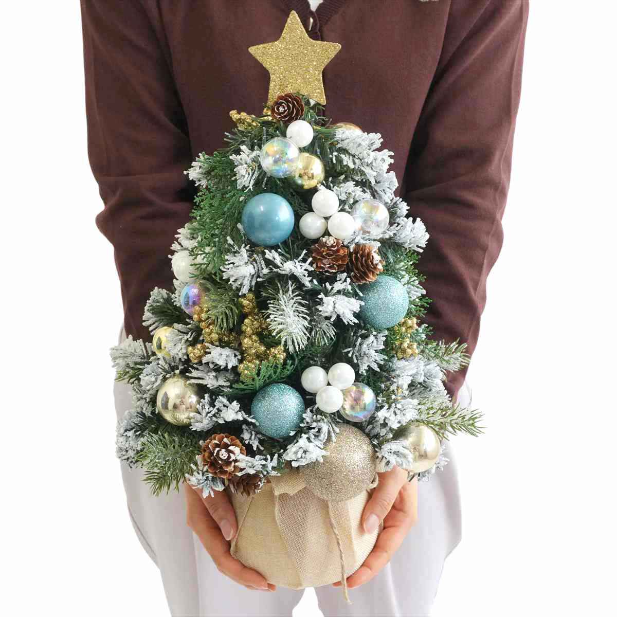 ★58-43-2-2 デコレーション卓上ミニツリー ブルー