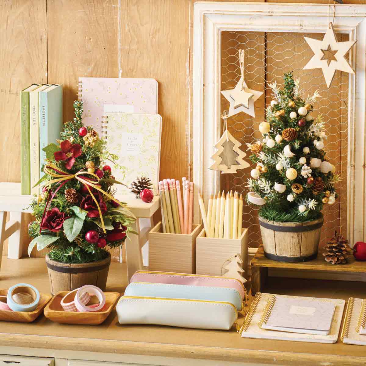 ★58-43-3-2 卓上ミニツリー 33cm ベリーレッド