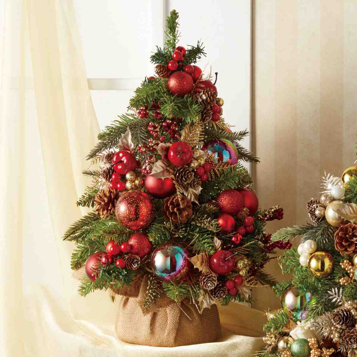 ★58-43-4-1 デコレーション卓上ミニツリー 50cmレッド