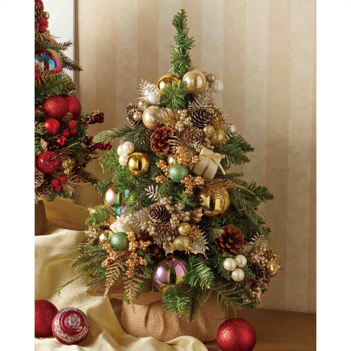 ★58-43-4-2 デコレーション卓上ミニツリー 50cmゴールド