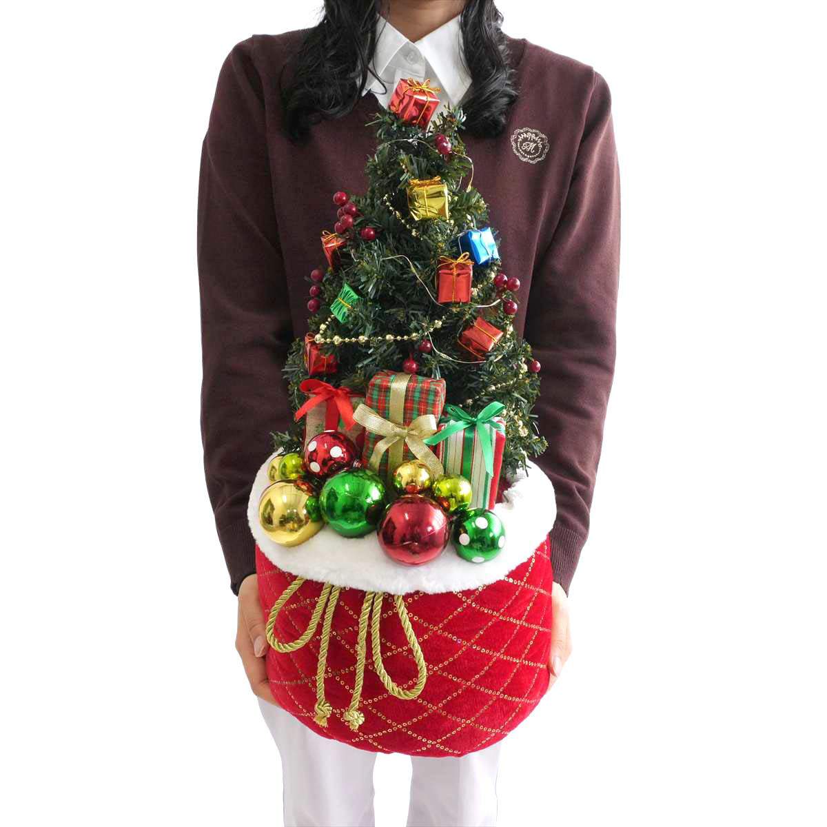 ★58-44-5-1 LEDノルディックレッドバッククリスマスツリー50cm