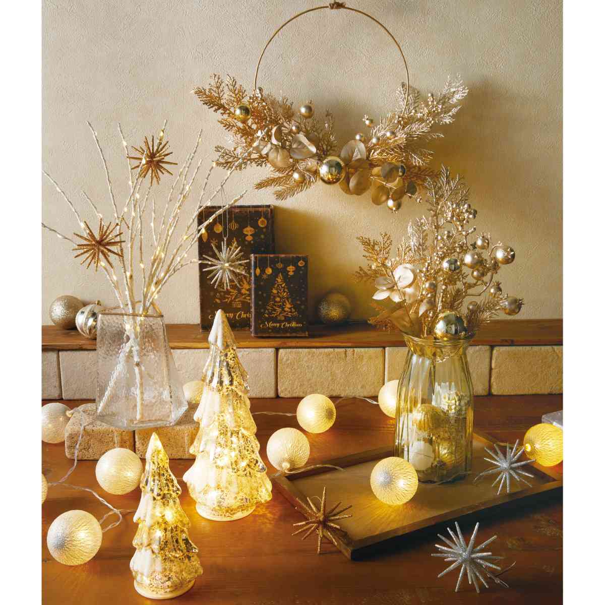 ★58-58-1-1 LEDガラスクリスマスツリーライトスタンド 小