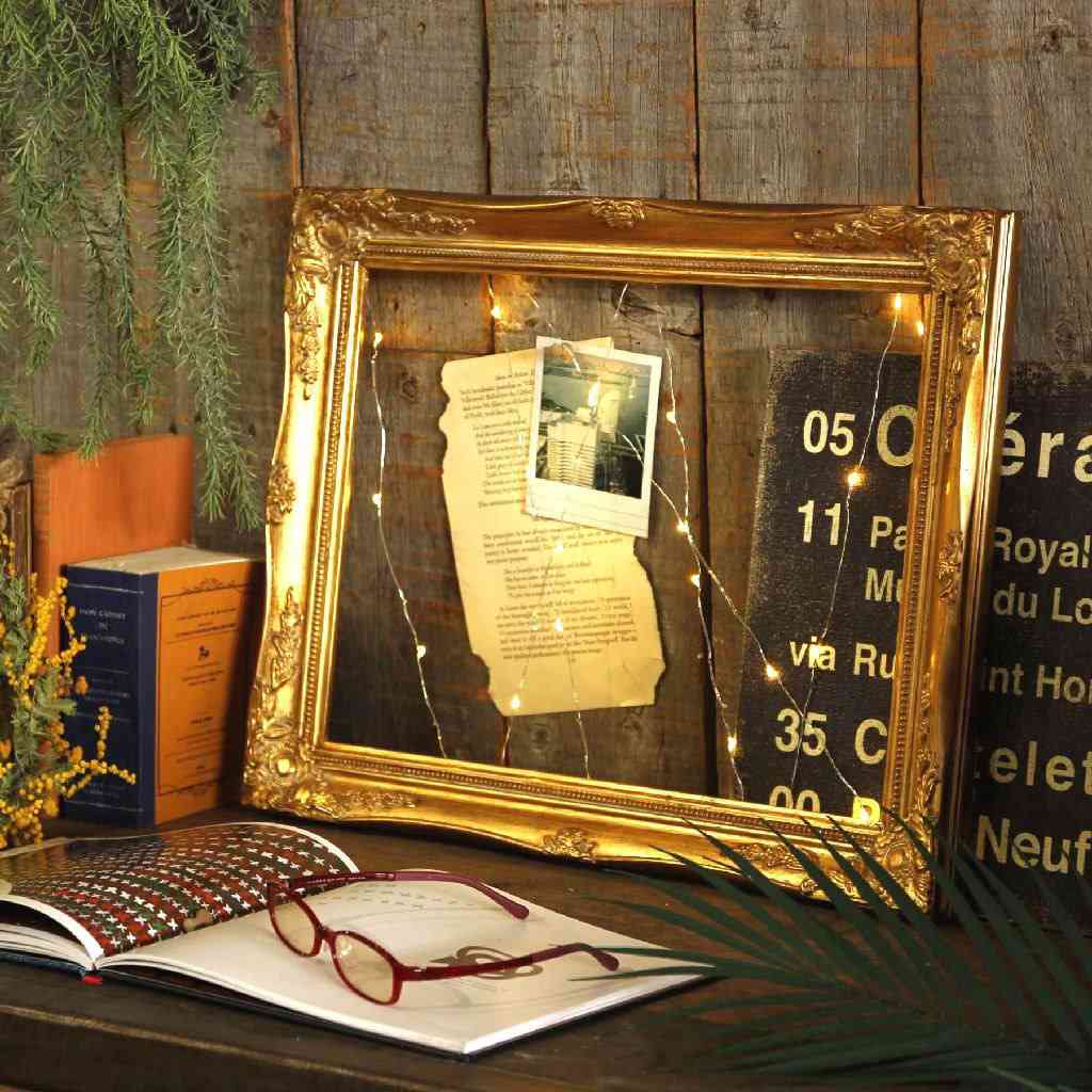 ★58-58-10-4 アンティークスタイルフレーム大 ゴールド