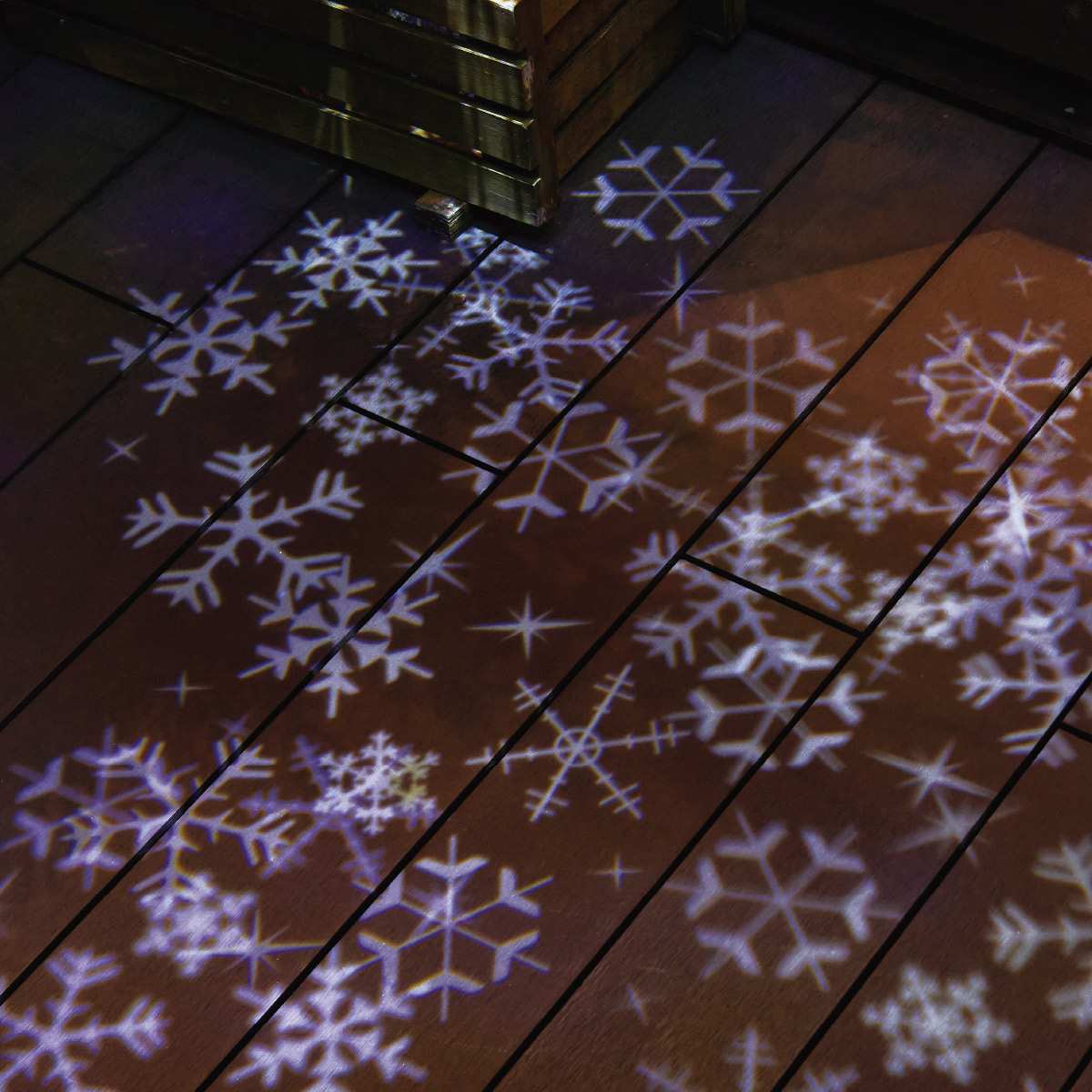 ★58-73-3-1 LED 8球 ハンギングプロジェクターストリングライト(スノーフレイク)