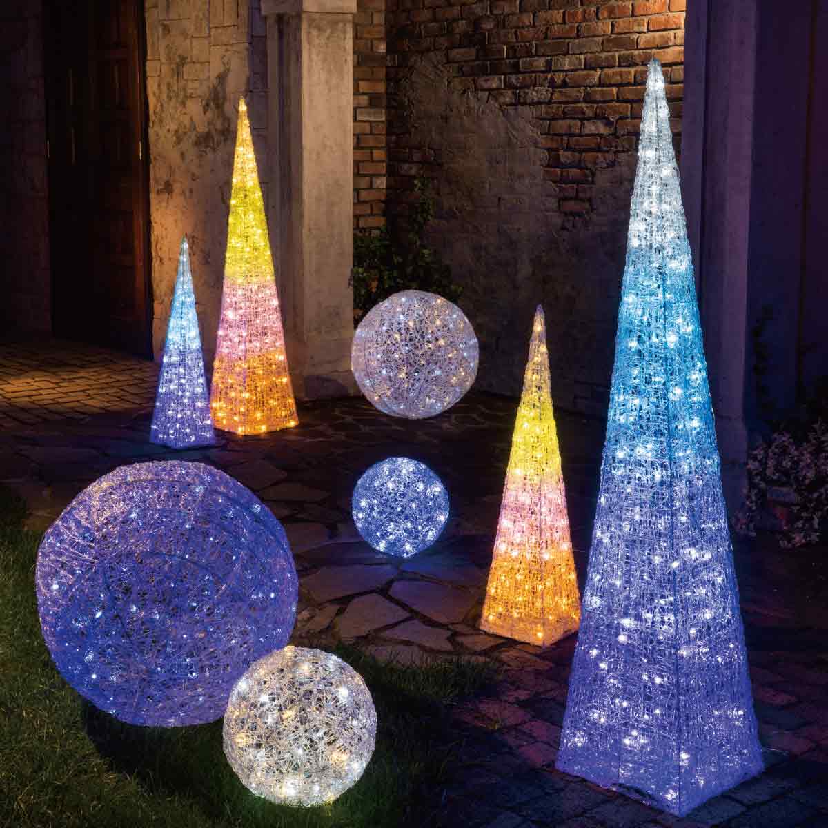 ★58-78-1-2 LEDプリンセスクリスマスツリーライト高さ90cm オレンジゴールド