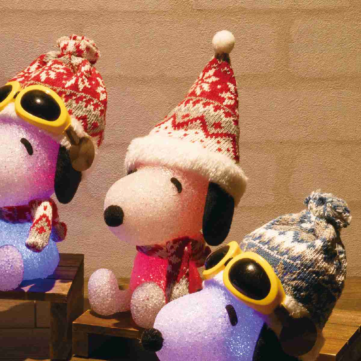 ★58-92-1-3 クリスマスライト スヌーピー(レッド・グレー)