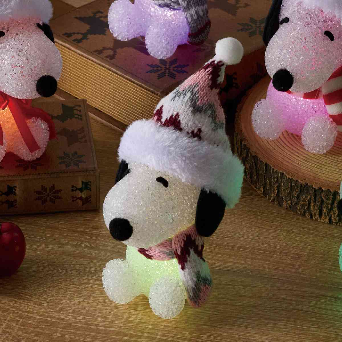 ★58-92-2-2 クリスマスライト ミニスヌーピー(ピンクミックス)