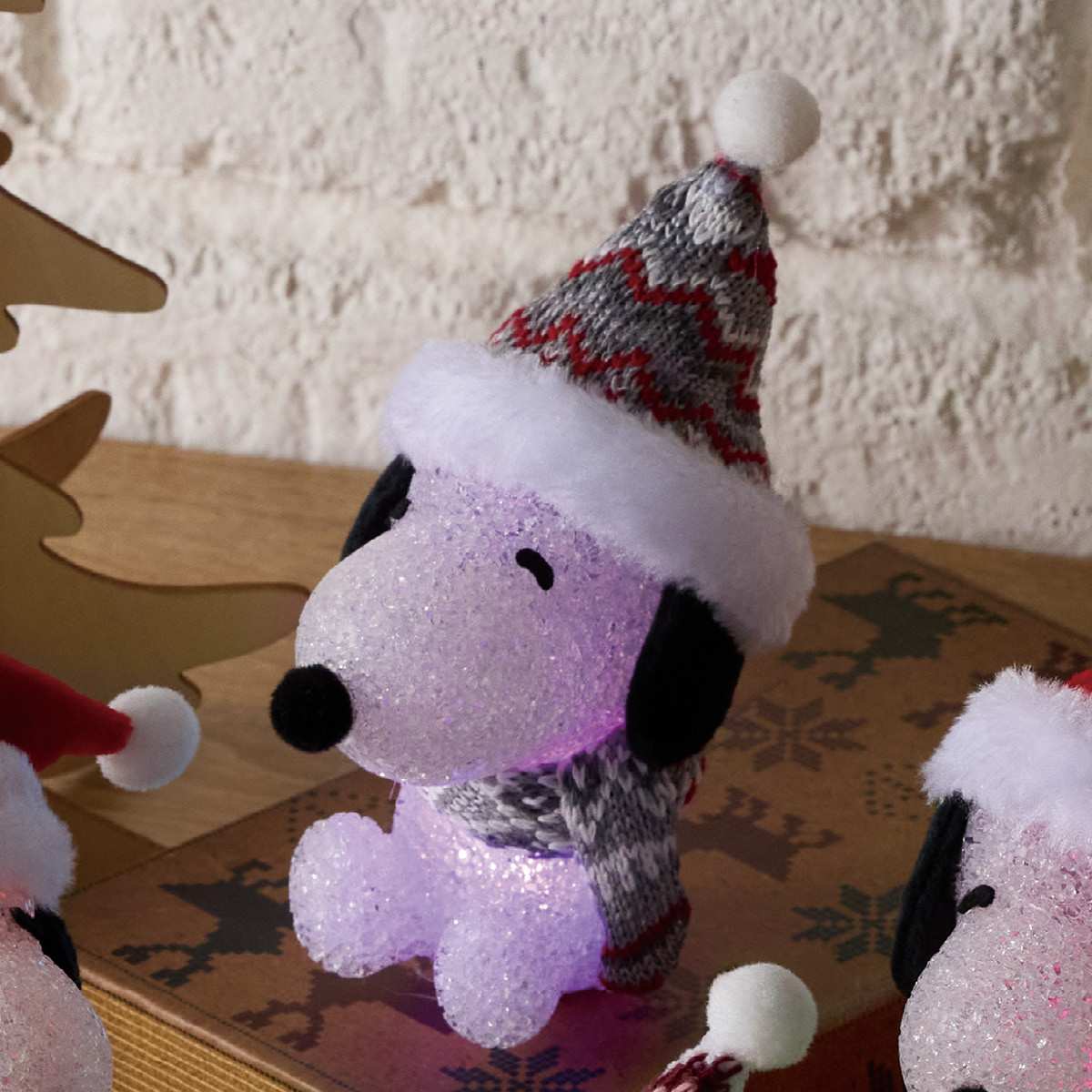 ★58-92-2-3 クリスマスライト ミニスヌーピー(グレー・レッド)