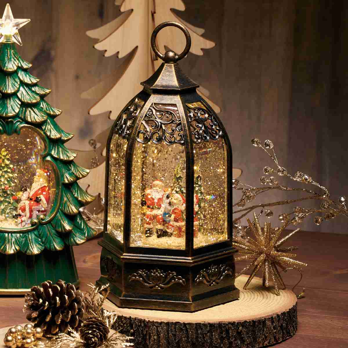 ★58-93-6-1 LEDスノーイングライト 六角サンタ