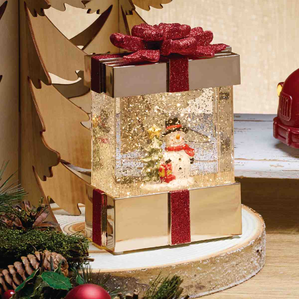 ★58-93-8-1 LEDスノーイングライト ギフトスノーマン