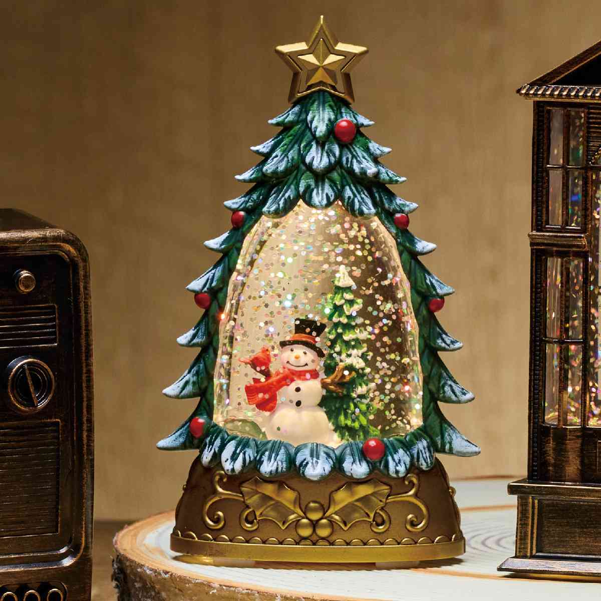 ★58-94-6-1 LEDミニスノーイングライト クリスマスツリー 高さ15.3cm