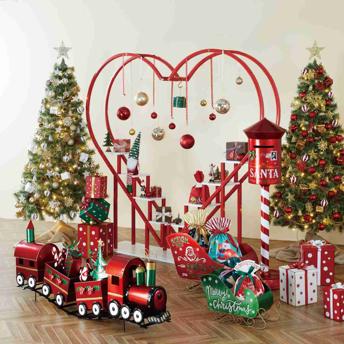 ★58-100-4-1 サンタポストオブジェ 高さ120cm