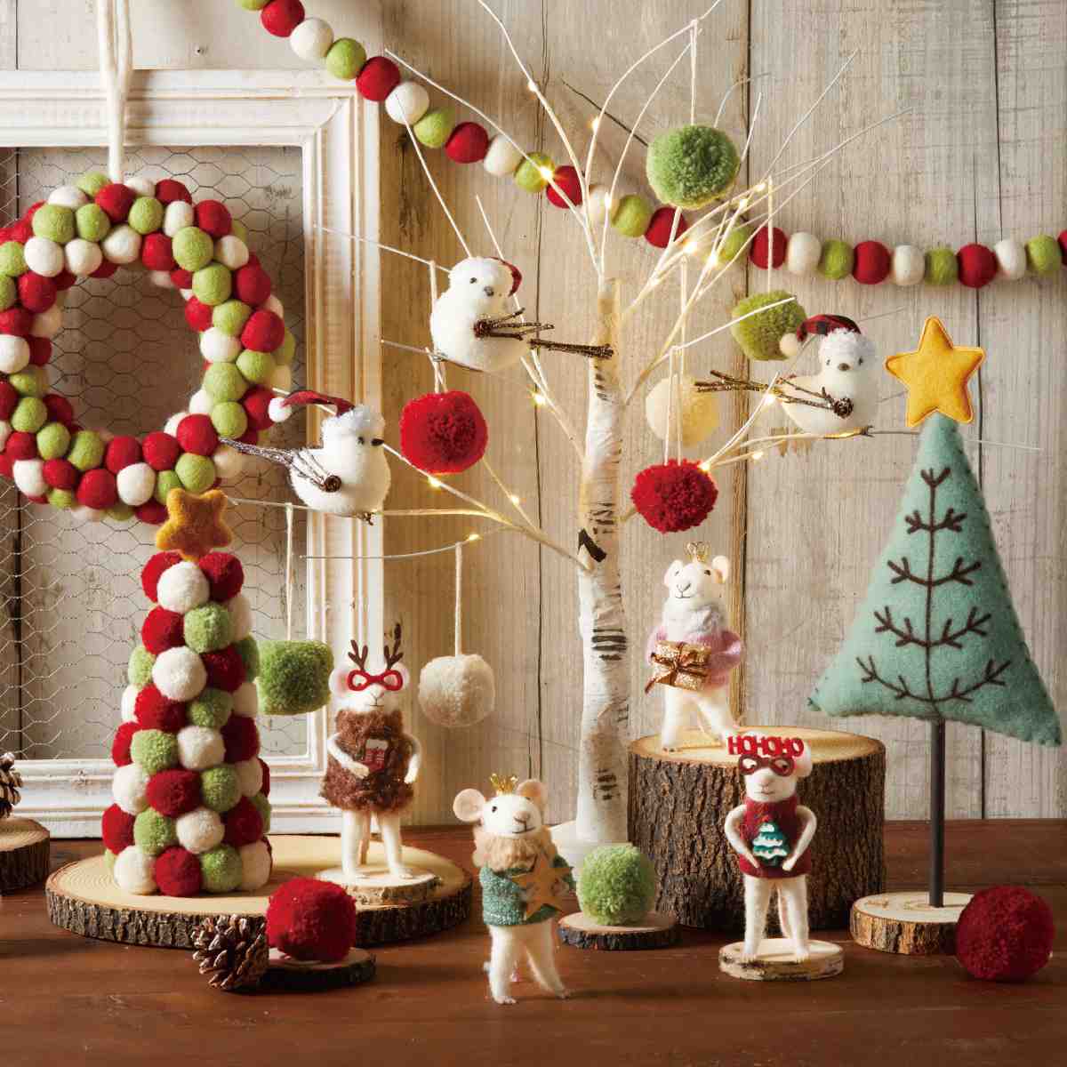 ★58-101-5-4 ミニフェルトマウスHOHOHOメガネ