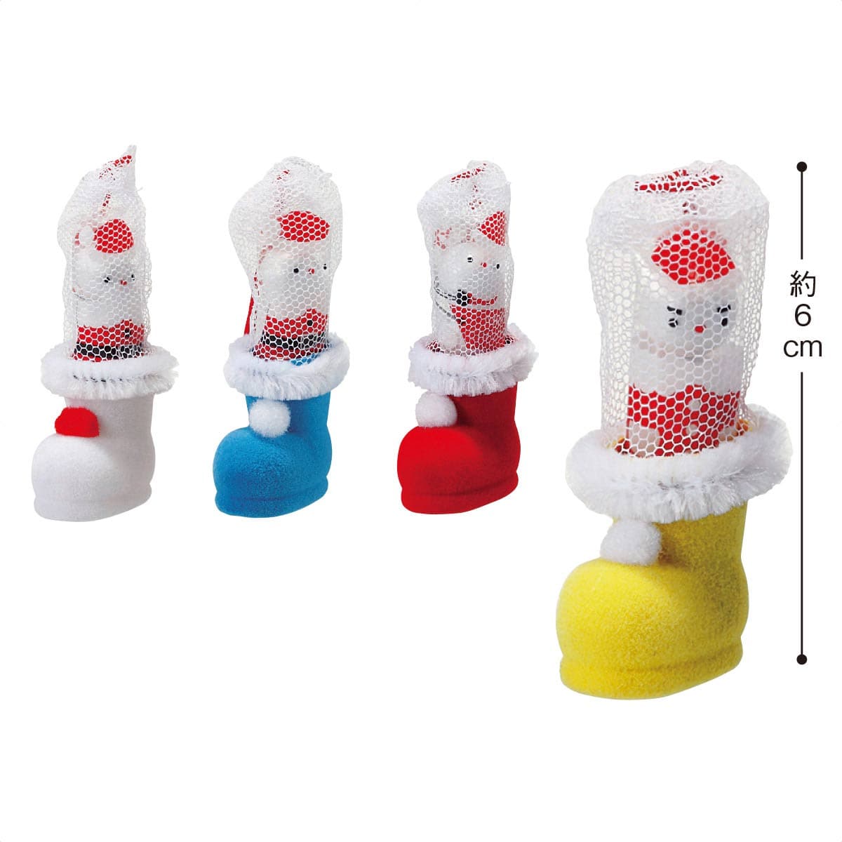 ★58-133-4-1 200個 クリスマスカラフルミニミニブーツ サンタチョコ入り