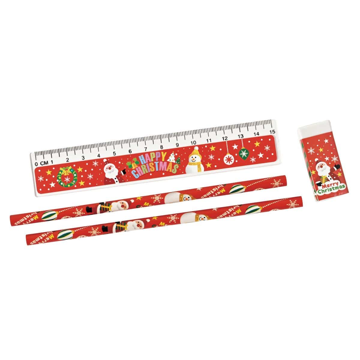 ★58-136-2-1 90セット クリスマスステーショナリーセット(ポーチ付き)