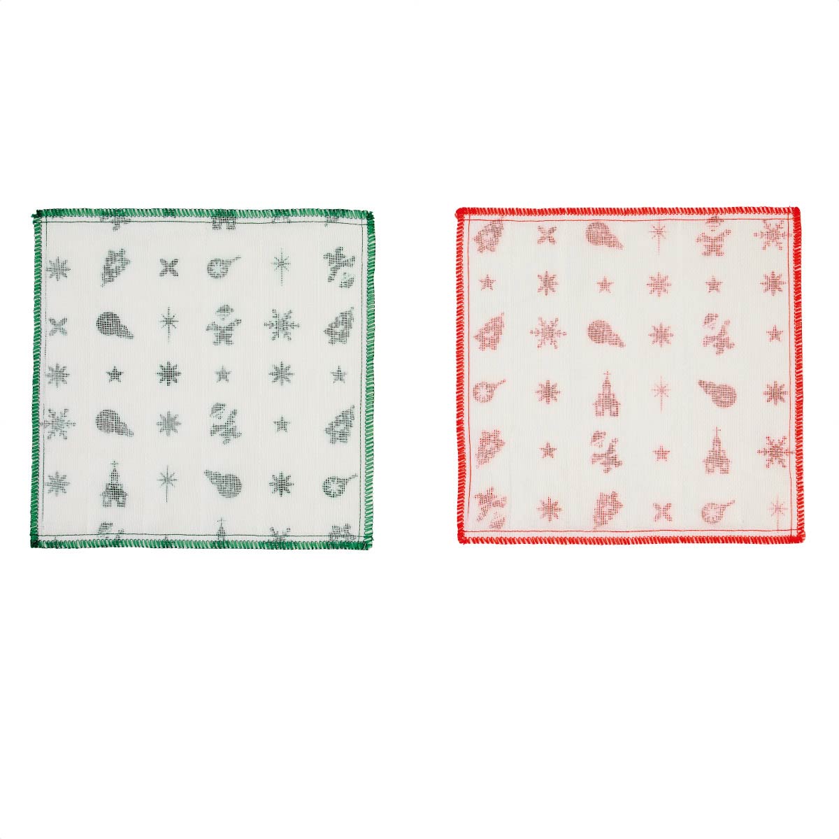 ★58-138-6-1 100枚 クリスマスかや織りテーブルふきん