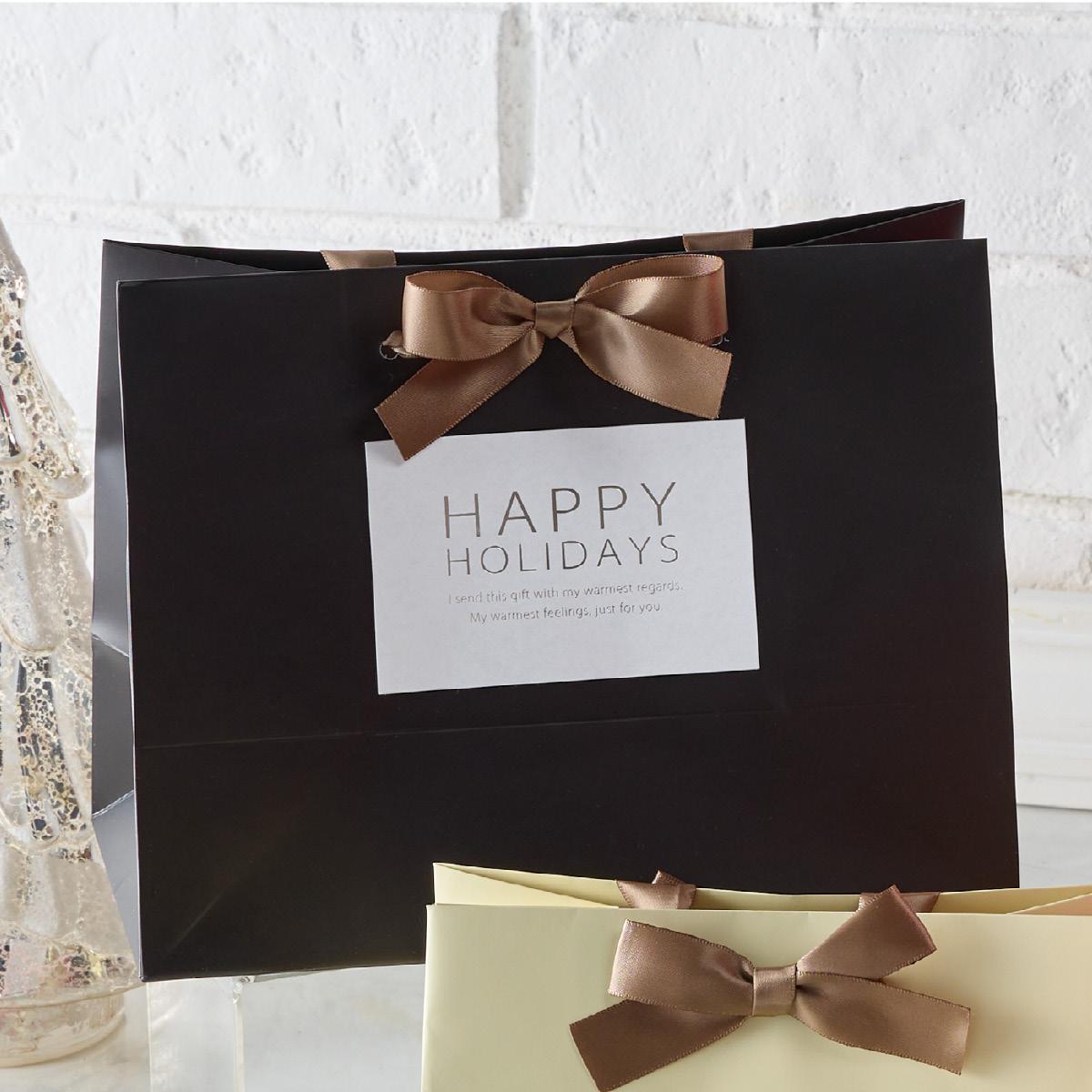 ★58-154-9-1 手提げ紙袋 ノブレス ネイビー幅18×奥行10×高さ13cm