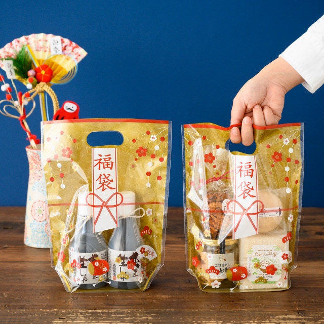 ★58-158-6-1 30枚 福袋縁起物スタンドバッグS