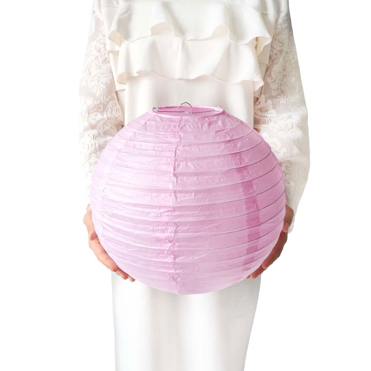 ★53-2-2-1 紙製ちょうちんピンク(無地ピンク)