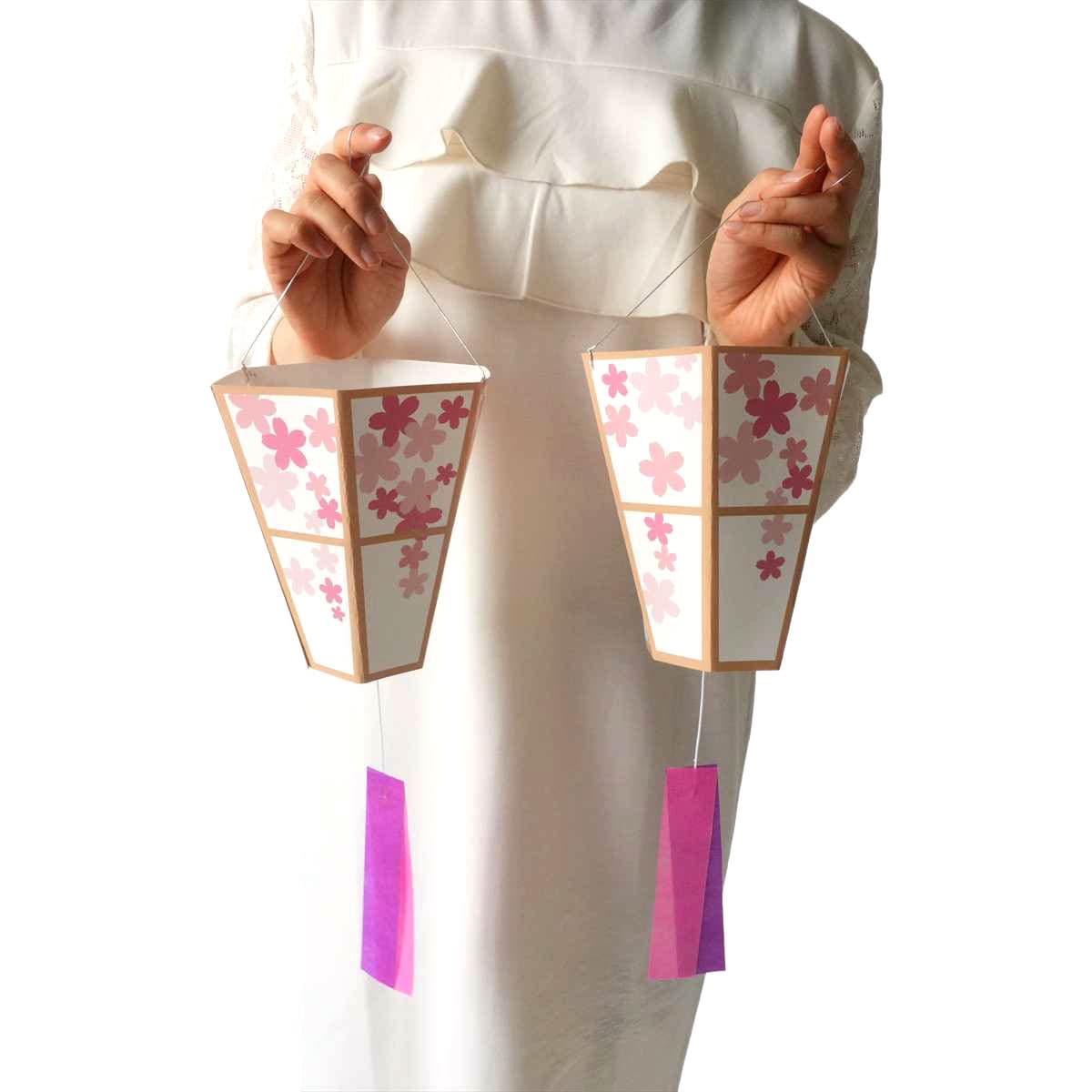 ★53-2-3-2 2個 ペーパーハンギング(ピンク)
