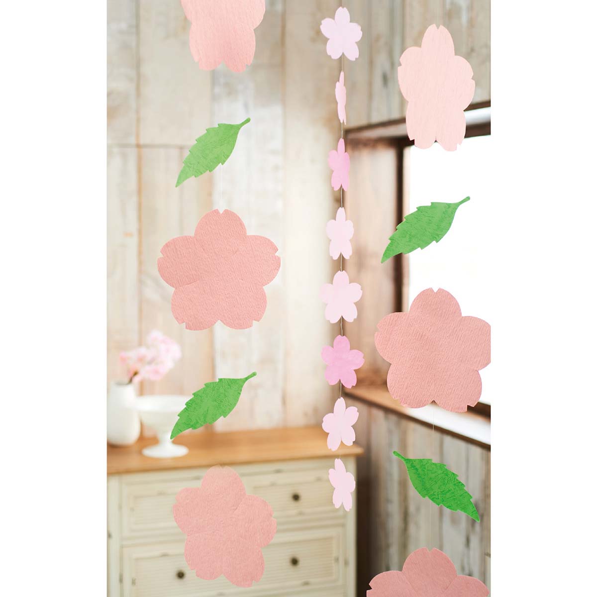 ★53-12-8-1 2本セットさくら5連ハンギング