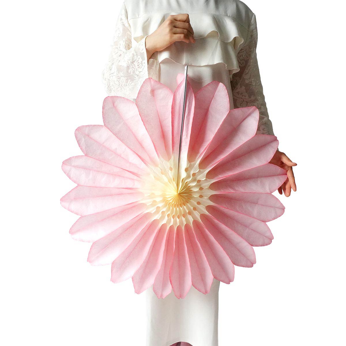 ★53-14-1-2 ハニカムフラワーファン67cm(サーモン)