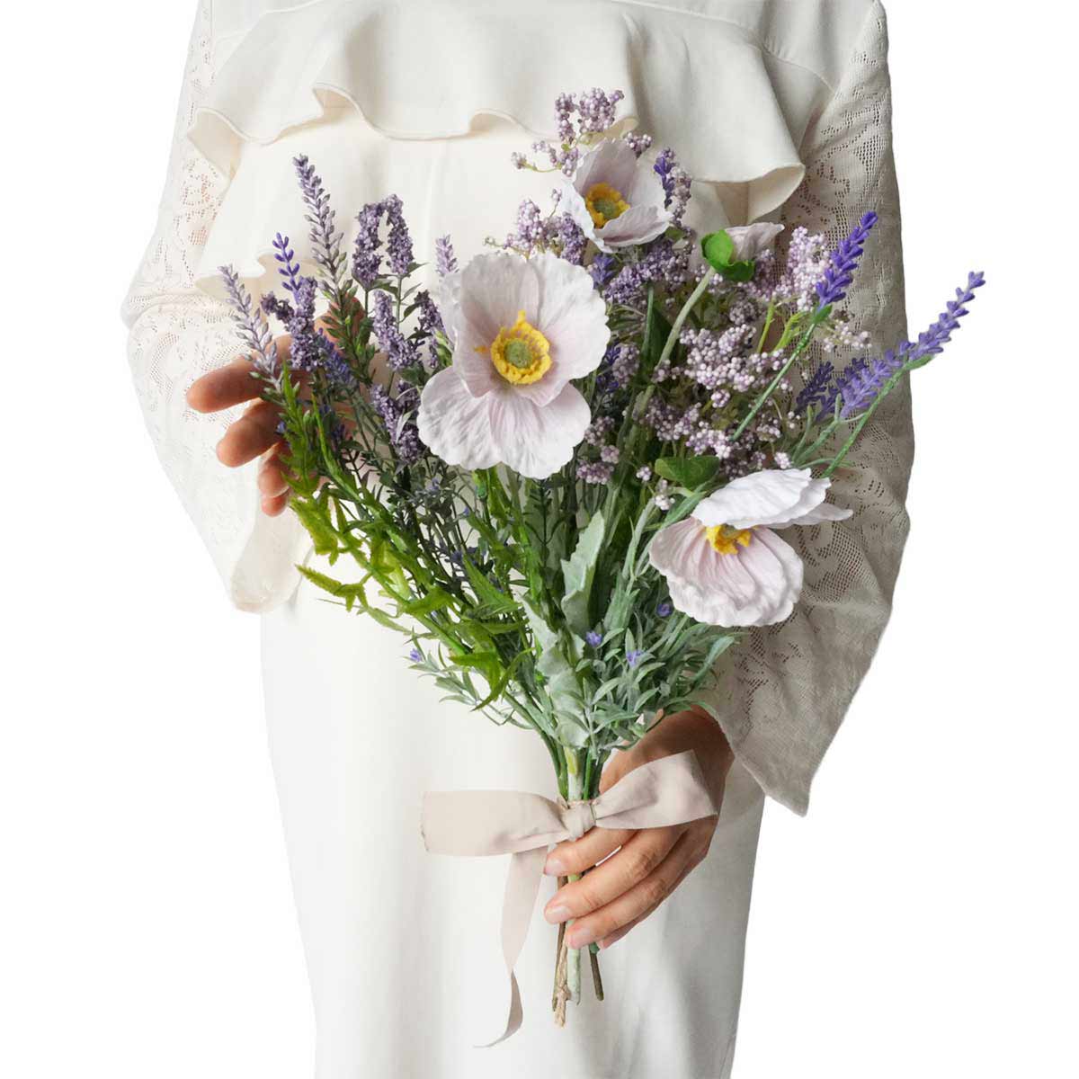 ★53-19-2-1 ラベンダー造花スワッグ43cm