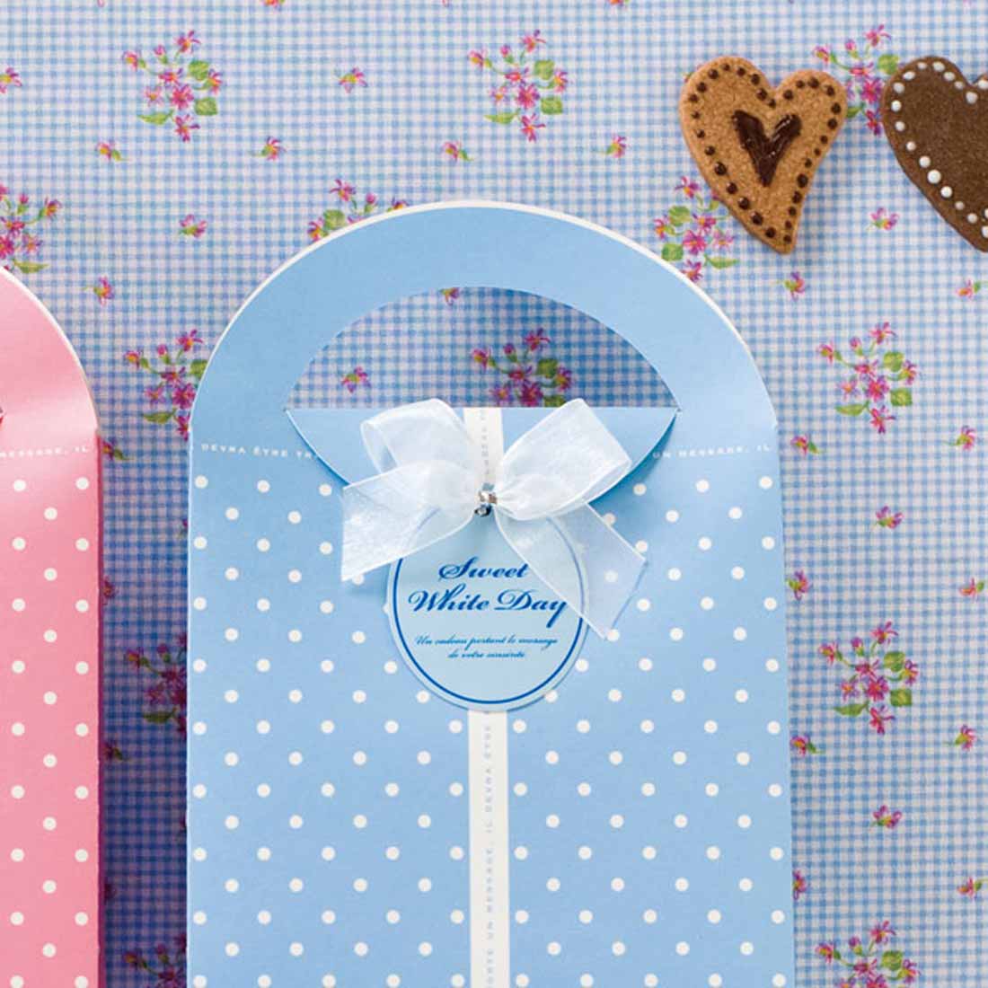 ★53-42-10-2 10個【HEADS】リボン付きワイヤータイ ホワイトデー(オーガンジー)