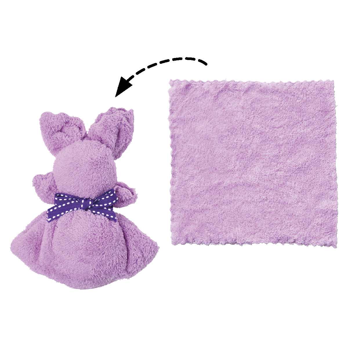 ★53-45-10-1 100個 ふんわりうさぎタオルハンカチ