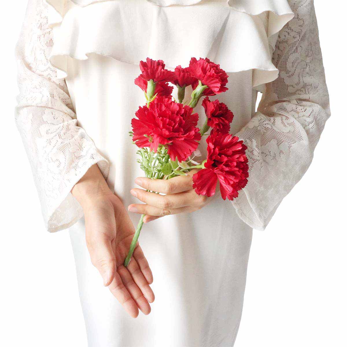 ★53-47-4-1 カーネーション造花ミックスブッシュ(レッド)