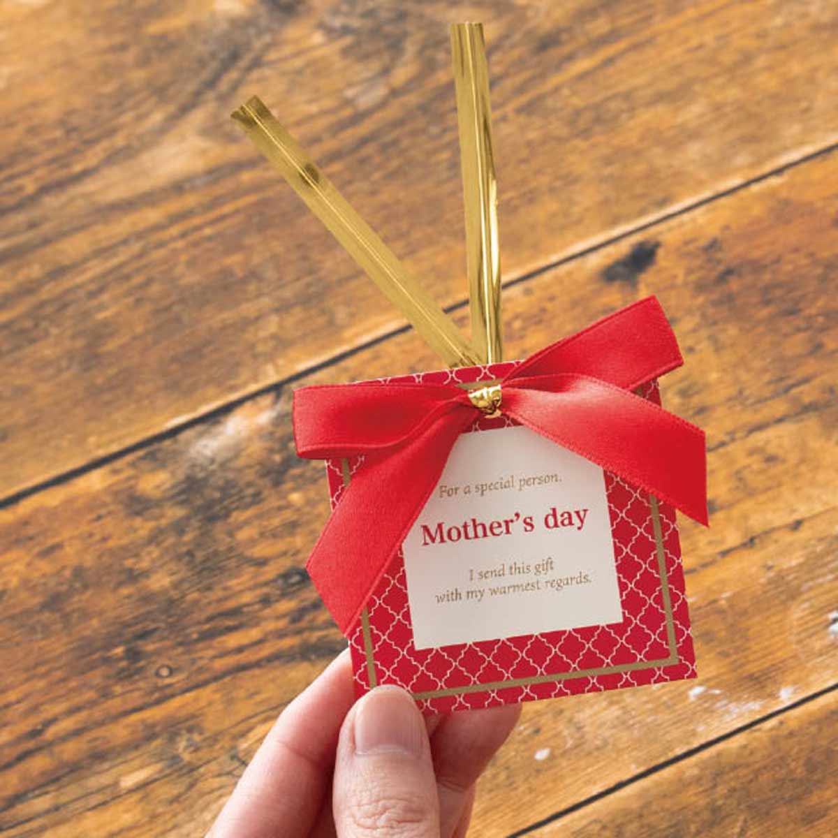 ★53-50-1-5 10個 ワイヤータイ 母の日(幾何学模様)