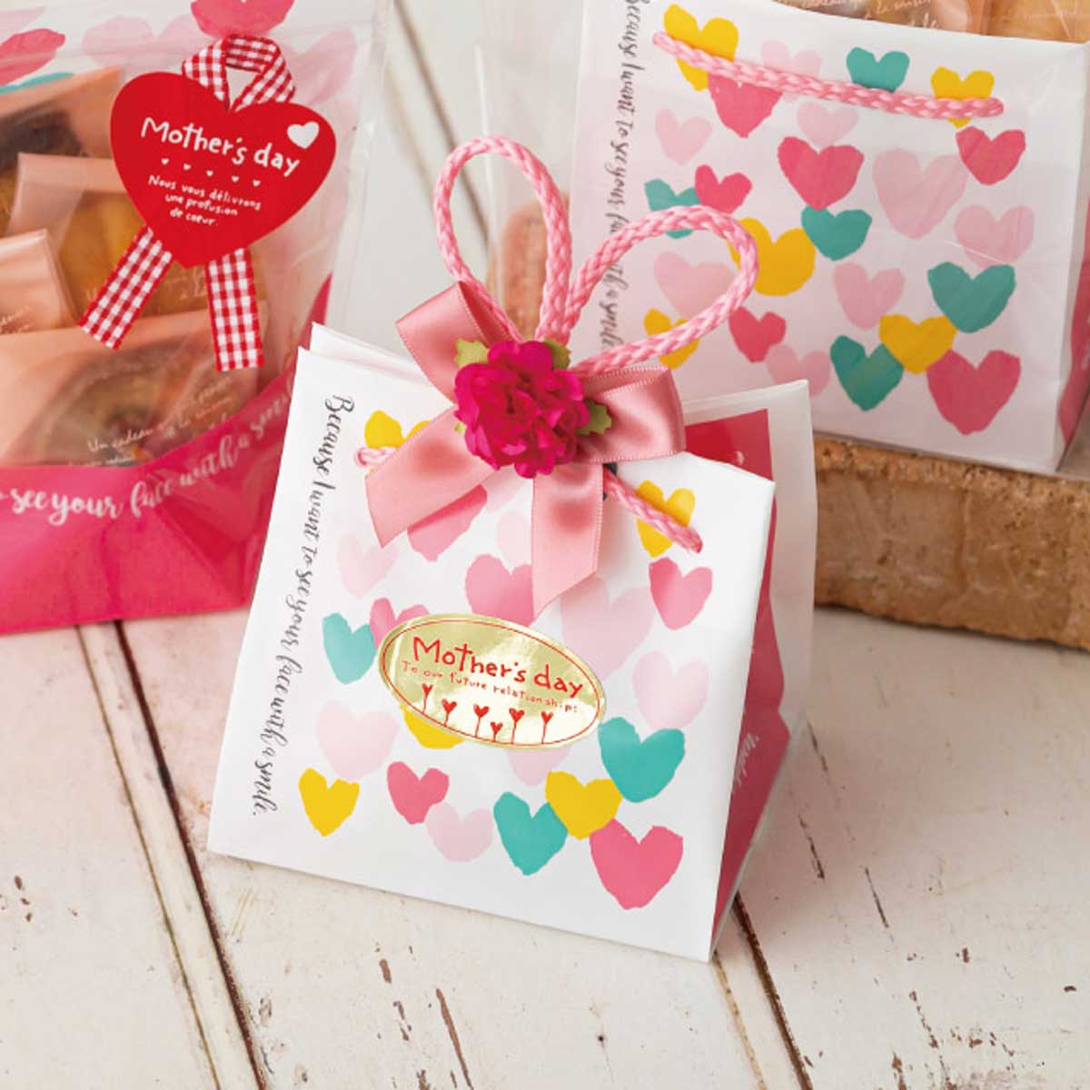 ★53-52-3-4 母の日ギフトシール(ハートフラワー)