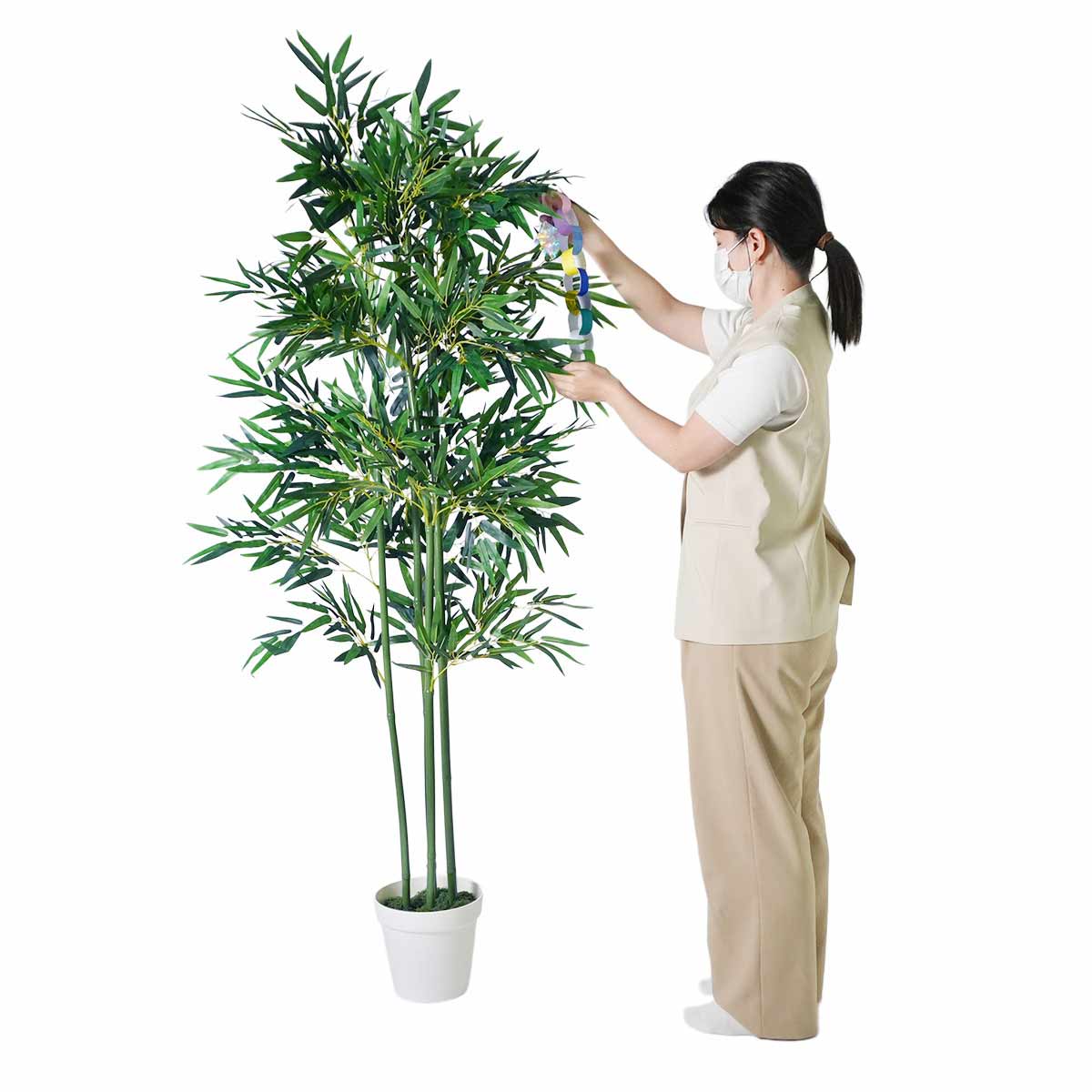★55-1-1-1 七夕笹バンブー高さ180cm (人工観葉植物)バンブー