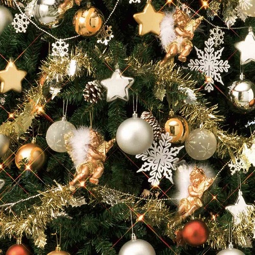 ★58-9-2-3 コンチネンタルクリスマスツリーセット エンジェル 高さ210×幅121cm