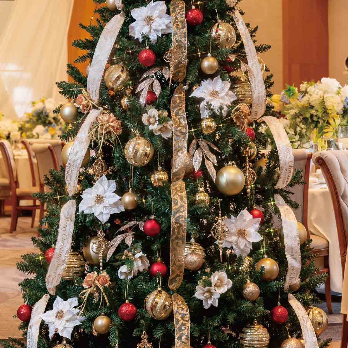 ★58-7-2-1 クリスマスツリーセット ゴールド高さ150cm