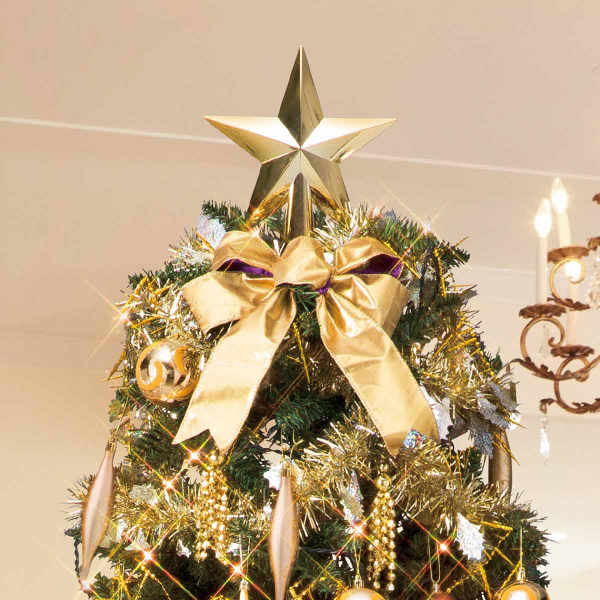 ★58-10-2-4 コンチネンタルクリスマスツリーセット ゴールド高さ240×幅132cm