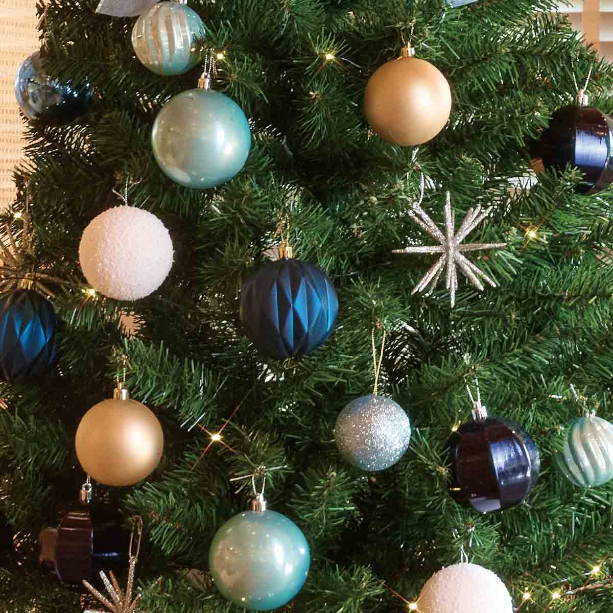 ★58-14-2-4 ウッドポットクリスマスツリーセット アイスブルー高さ240×幅130cm